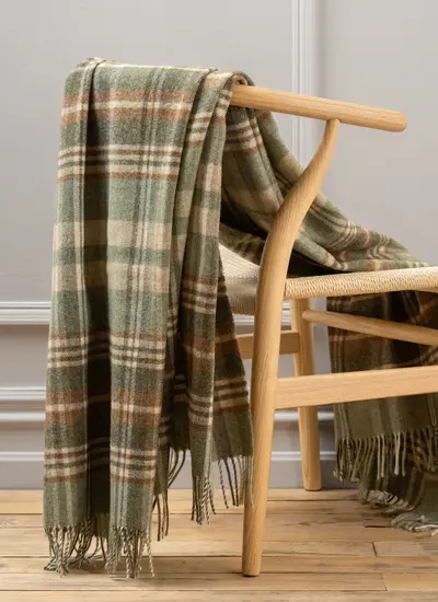 Glencoe Sage Highland Wool Throw